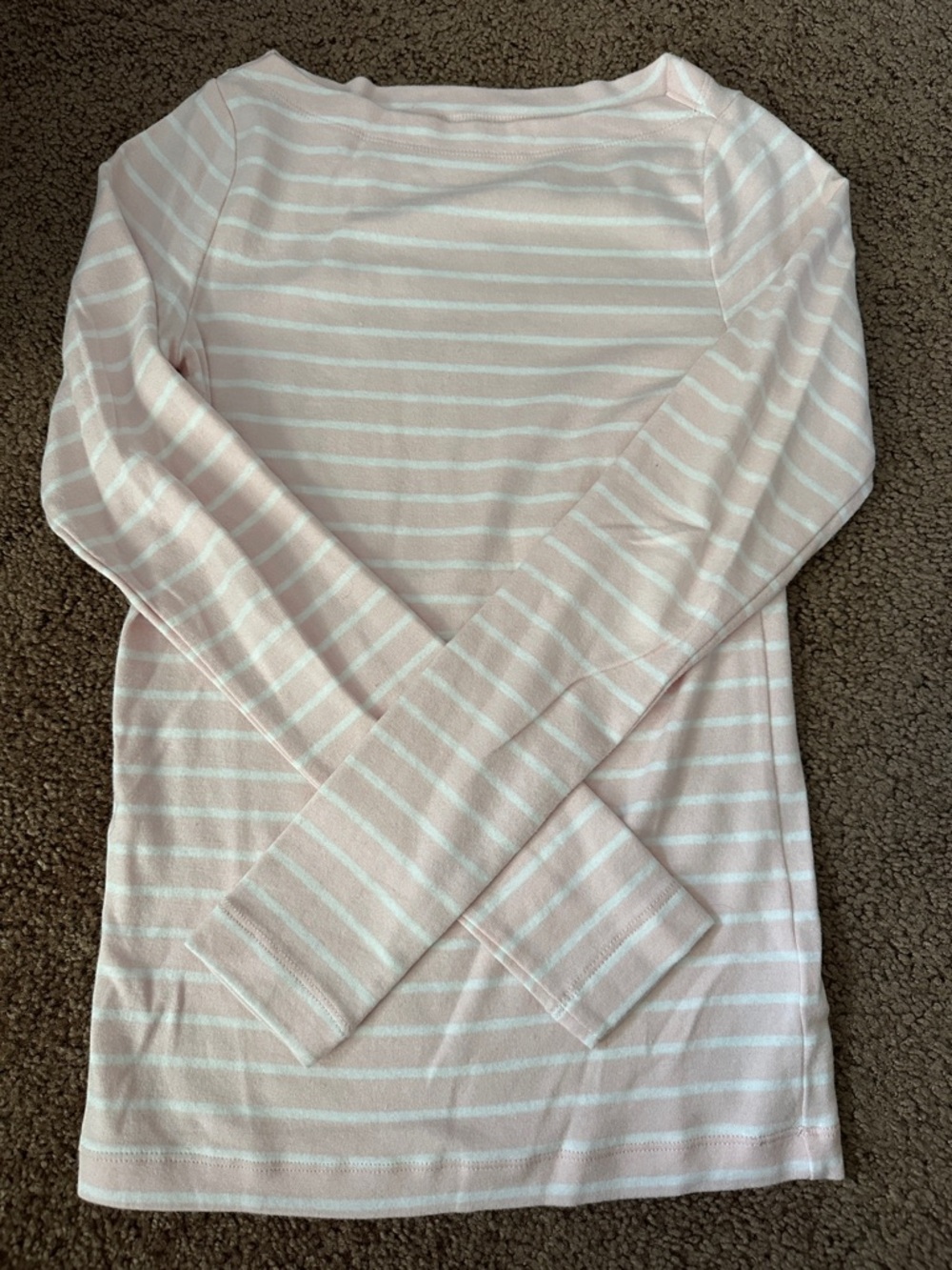 Gap Striped Long Sleeve Top - Light Pink & White